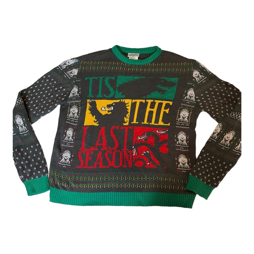 Game of Thrones “The Last Season” Knit Cotton Ugly Sweater with Dragons